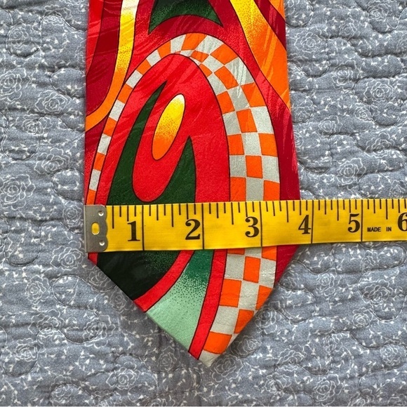 Rush Limbaugh Tie Vtg. 90s No Boundaries Collection Silk Orange & Red 58” x 4” - Picture 9 of 9